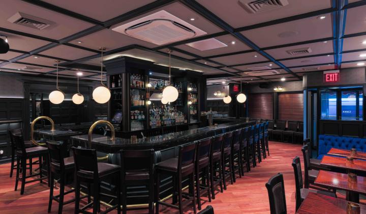 The interior of Delmonico’s Restaurant in New York.