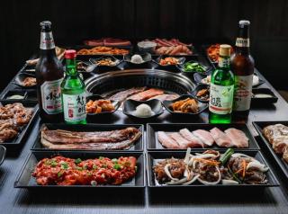 A spread of food from Gen Korean BBQ. 