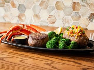 Outback Steakhouse steak and shrimp.