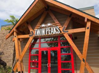 Exterior of Twin Peaks restaurant.